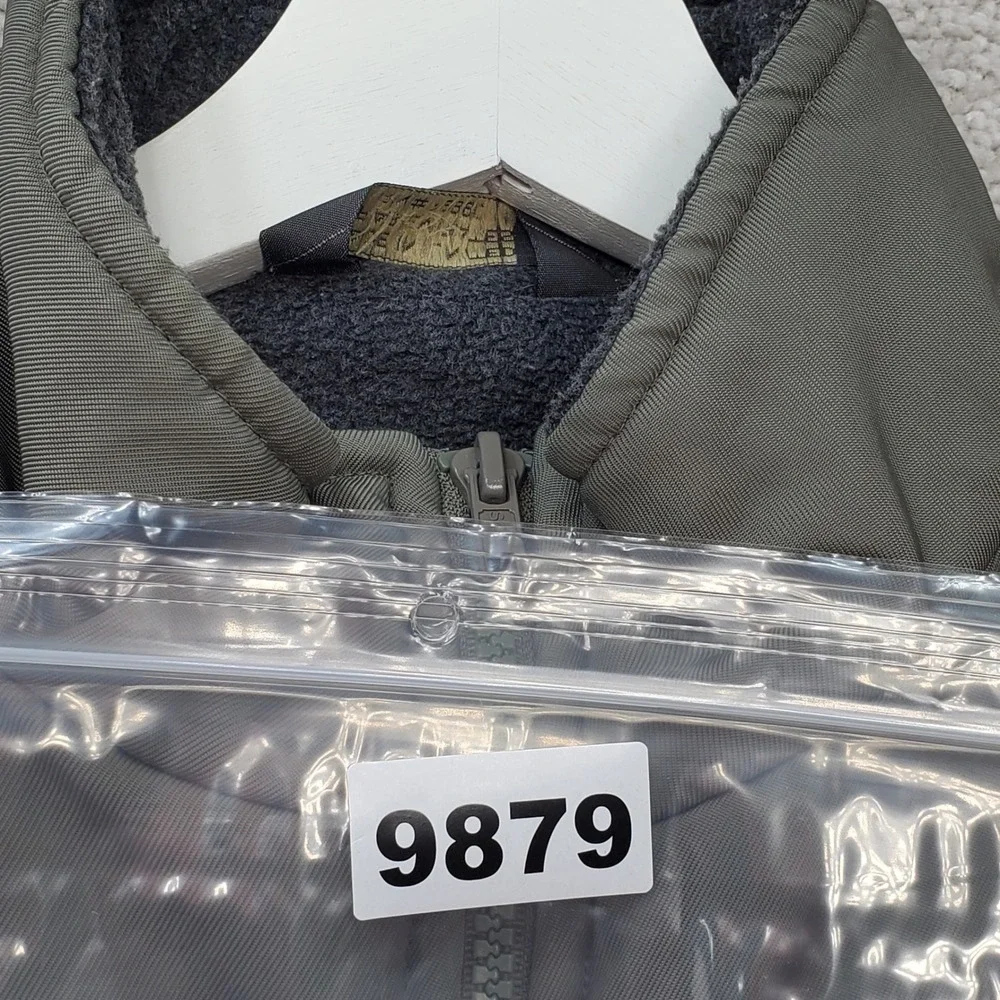 Naturalife Mens‎ Puffer Vest Olive Green Fleece Lined Full Zip Size Medium 9879